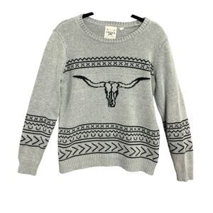 Cotton & Rye Outfitters Longhorn Knit Sweater Size Medium Country Western
